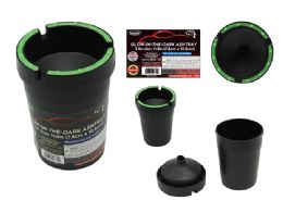 48 pieces Ashtray GloW-IN-The Dark 3.1" D X4.25" H - Ashtrays