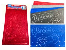 48 pieces Mat Welcome 17" X 26.8"  Grey,black,red,blue Clr - Mats