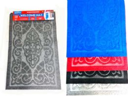 48 pieces Floor Mat 17" X 26.8"  Grey,black,red,blue Clr - Mats