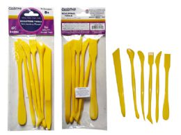 96 Pieces V Sculpting Tools 6-Piece Yellow 6" Long - Craft Wood Sticks and Dowels