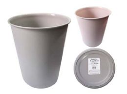 48 pieces Trash Can 9" Dia X10.6" H Pink ,grey Clr - Waste Basket
