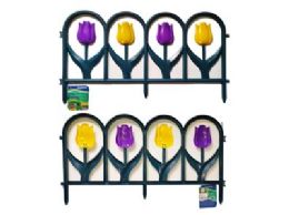 24 pieces Connecting Garden Fence 22.6" X 12.4" Tulip - Garden Decor