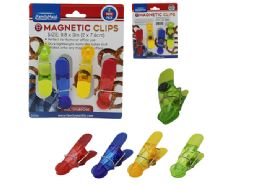 96 Wholesale MAGNETIC CLIPS 4-Piece SET 4 Assorted 0.8" X3" Wide