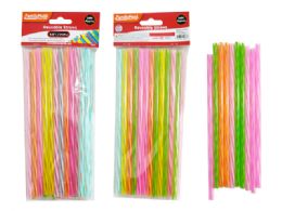 144 of 24-Piece REUSABLE STRAW 8.25" Long Assorted Color