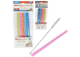 144 of REUSABLE STRAW 8.26" Long 12-Piece and 1-Piece BRUSH