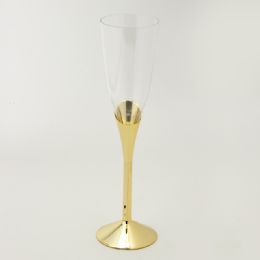 12 pieces Plastic Champagne Cup 5oz 12pc/bag - Gold - Plastic Drinkware