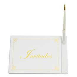24 pieces "invitados" Guest Book With Pen In Spanish - Planners & Journals