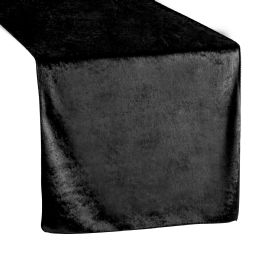 24 pieces Velvet Table Runner 14 inch X 108 inch - Black - Table Runner