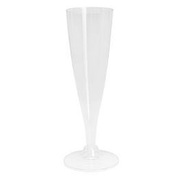 40 pieces Plastic Champagne Flutes 6pc - Clear - Plastic Drinkware