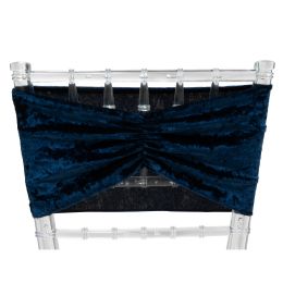 12 of Velvet Ruffle Stretch Chair Sash 6pc/bag - Navy