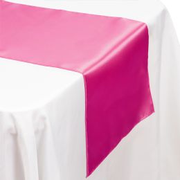 48 of Satin Table Runner 14 inch X 108 inch - Fuchsia