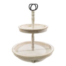 Wholesale Rustic Tiered Display Tray 18 inch - White