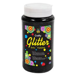 6 pieces Fine Glitter Bottle 1 Lbs - Black - Craft Glue & Glitter