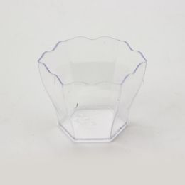 48 of Plastic Mini Scalloped Bowl 3oz 12pc/pvc Box - Clear