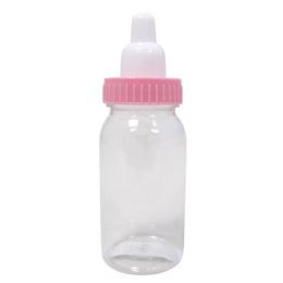 60 pieces Plastic Favor Baby Bottle Pink 4 1/4 inch 12pc - Baby Bottles
