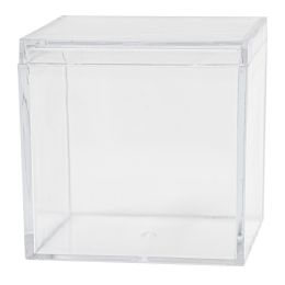 12 Wholesale Plastic Cube Box 2 inch - Clear 12pc