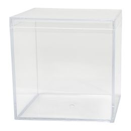 12 Wholesale Plastic Cube Box 3 inch - Clear 12pc