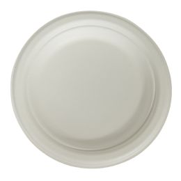 8 pieces Round Compostable Fiber Plate 7 inch 125pc/pack - White - Disposable Plates & Bowls