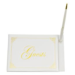 24 pieces "guests" Guest Book With Pen In English - Planners & Journals