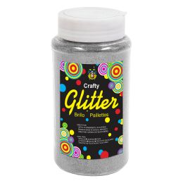 6 pieces Fine Glitter Bottle 1 Lbs - Silver - Craft Glue & Glitter