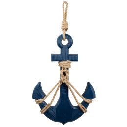 6 Wholesale Nautical Wooden Anchor - Blue