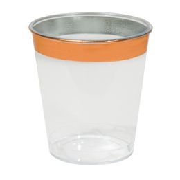 24 pieces Plastic Shot Glass With Metallic Trim 36pc/pack - Rose Gold - Disposable Cups