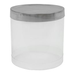 24 pieces Cylinder Pvc Container 4 inch 6pc/pack - Silver - Storage & Organization