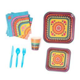 6 Wholesale Fiesta Paper Dinner Set 25/set