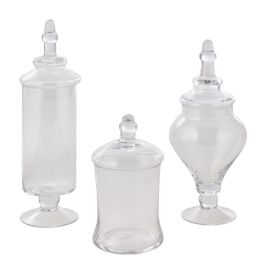 8 of Glass Candy Jars With Lid 3pc/set