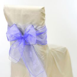 24 pieces Sheer Organza Chair Bows 9 inch X 10 inch Lavender - 6pcs/bag - Bows & Ribbons