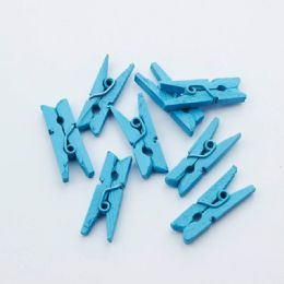96 pieces Wood Clothespins 1 inch 50pc/bag - Blue - Clothes Pins