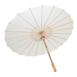 24 pieces Nylon Parasol Umbrella 32 inch - White - Umbrellas & Rain Gear