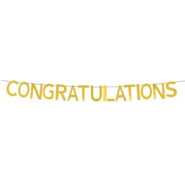 60 pieces "congratulations"  Banner 7 inch - Gold - Party Banners