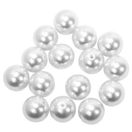 12 of 30mm Craft Pearl Beads With Hole 454g/bag - White