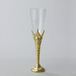 12 pieces Plastic Champagne Flutes 8 inch - Gold 12pc Pack - Plastic Drinkware