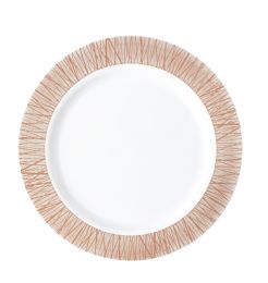 15 pieces Disposable Deluxe Plate With Hot Stamping 10 inch - Rose Gold 12pc Pack - Disposable Plates & Bowls