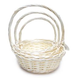 4 pieces Wicker Baskets 3pc/set - White - Baskets