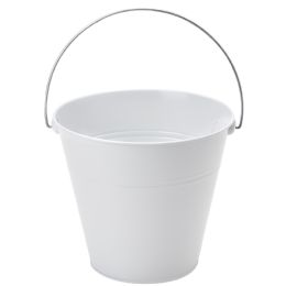 12 pieces Tin Metal Pail Bucket - White - Party Novelties