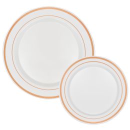 4 pieces Disposable Deluxe Plate Set 50pc/set - Rose Gold - Disposable Plates & Bowls