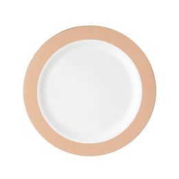 15 pieces Disposable Deluxe Plate With Hot Stamping 10 inch - Rose Gold - Disposable Plates & Bowls