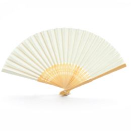 120 pieces Paper Hand Held Favor Fan 8 inch - Ivory - Party Novelties