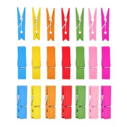 96 pieces Wood Clothespins 1 inch 36pc - Assorted Colors - Clothes Pins