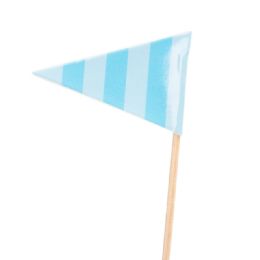 192 Wholesale Triangle Flag Pick 12pc - Blue