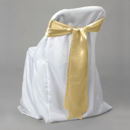 12 pieces Satin Chair Bow 6" X 108" 6pc/bag - Gold - Bows & Ribbons