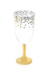 24 pieces Plastic Jumbo Wine Glass 12 inch - Gold - Plastic Drinkware