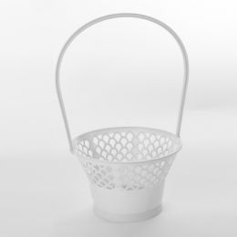 24 pieces Plastic Flower Basket - White - Baskets