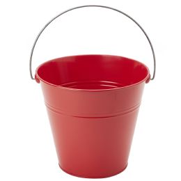 12 pieces Tin Metal Pail Bucket - Red - Party Novelties