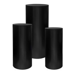 Metal Cylinder Pedestals Display 3pc/set - Black