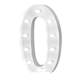 4ft Light Up Marquee Number 0 - White