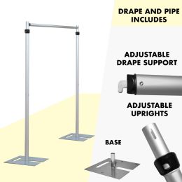 Adjustable Pipe And Drape Kit 6-10ft X 6-10ft - Party Accessory Sets